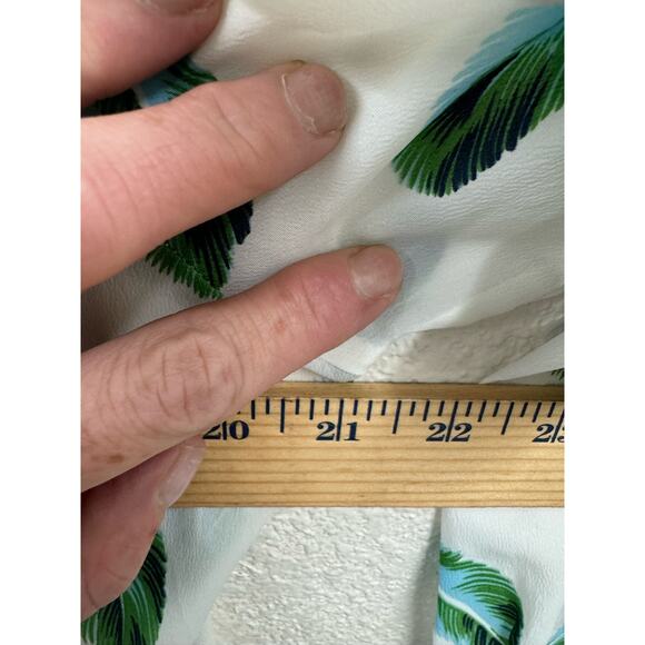 70s Vintage Kmart button up feather print blouse large - Picture 6 of 6